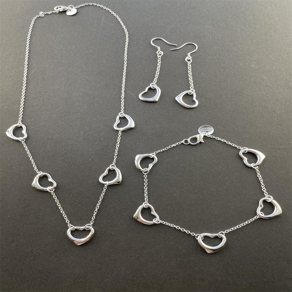 Accessories 5, Heart Necklace Bracelet, Earrings, Ring Set T119