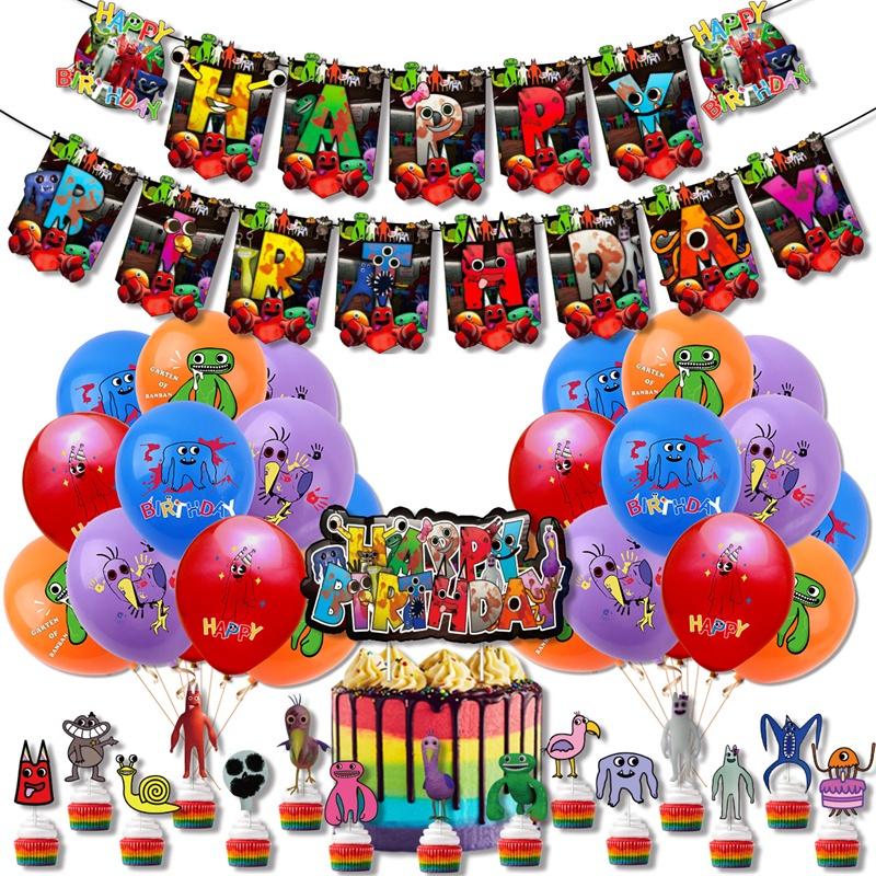 Garten Of Banban Birthday Party Decoration Set With Balloon Banner And Inserted Balloons