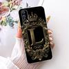 ForRealme 7 RMX2151 RMX2155 / Realme7 Pro RMX2170 Royal Crown Initial Letter Couple Phone Case Soft Silicone TPU Covers Bumpers