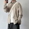 2024 Plaid Long Sleeve Shirt Japanese Hong Kong Style Ins Loose Shirt Boys Summer Trendy Versatile Casual Coat
