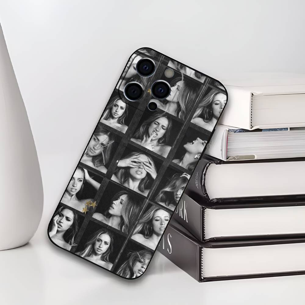 T-Tate McRae Singer Phone Case For iPhone 17,16,15,14,13,12,11 Plus,Pro Max,XS,Soft Silicone Black Cover