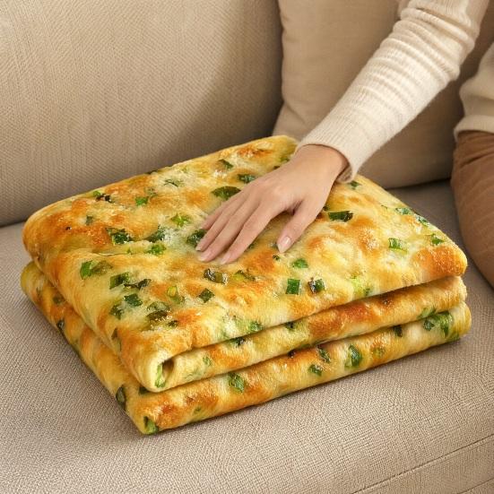 Rolig Flanellfilt med Pannkaksmönster, Kreativ Realistisk Pannkaka Mönstrad Sovfilt, Mjuk Mysig Pläd för Soffa Couch Kontor Sovsal