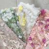 Illusory Color Chiffon Mesh Yarn Fabric Three-dimensional Flower Embroidery Lace Originality Cloth Wedding Dress Skirt Hem
