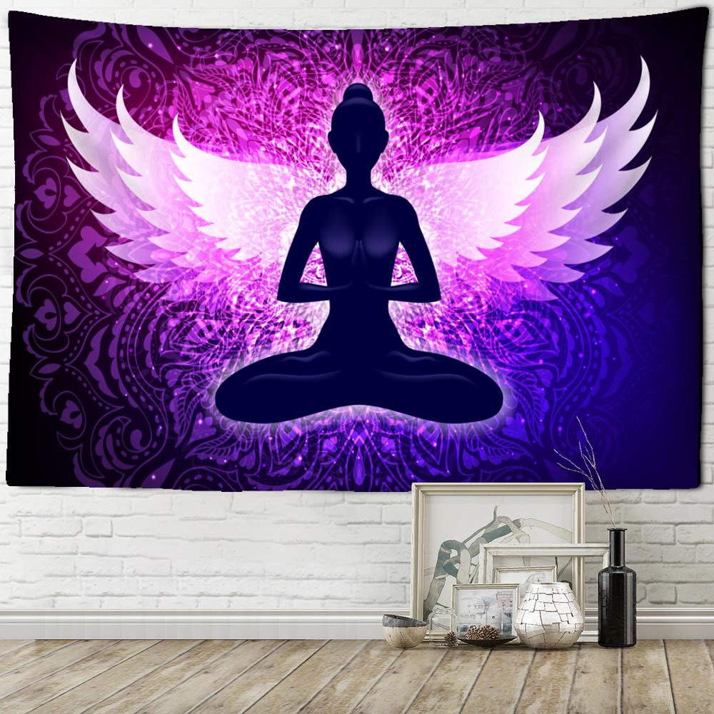 2021 indische Buddha Meditation Wandteppich Hängen Hexerei Kunst Bohemian Hippie Schlafzimmer Wohnkultur
