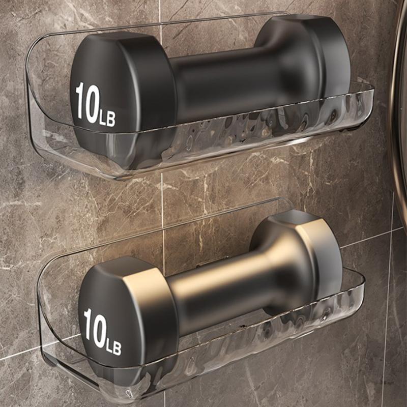 Transparentes Acryl-Aufbewahrungsregal für das Badezimmer, an der Wand montiert, stanzfreies Kosmetik-Aufbewahrungstablett, Make-up-Organizer, Badezimmer-/Küchenregal