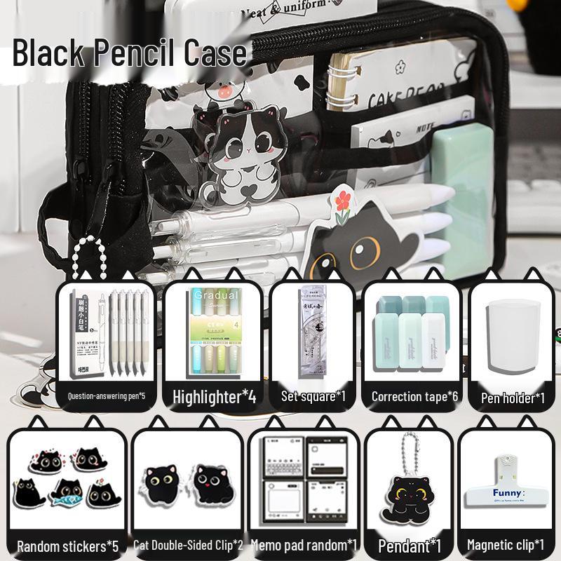 Adorable Black Cat Pencil Case 2025: Spacious and Stylish for Boys and Girls