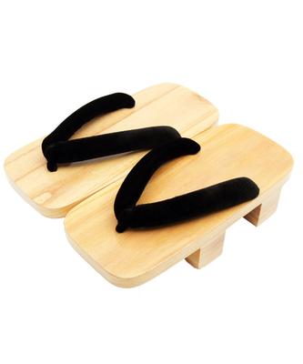 8 Authentic Paulownia Wood Geta Sandals for Size (eight) Two-Toe Men, Black, M, Approx. 26.0cm