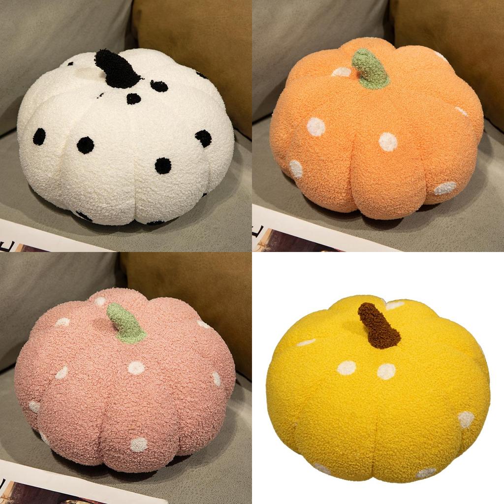 Cute Colorful Polka Dot Pumpkin Pillow Toy For Halloween Decor