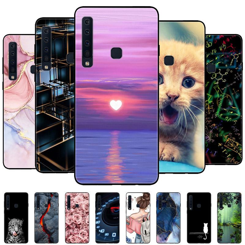 For Samsung A9 2018 Case Cover A7 2018 Silicone Soft Marble Black Bumper Funda Coque for Samsung Galaxy A7 A9 2018 Protective