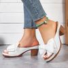 Women's Block Heeled Peep Toe Sandals - Stylish Slip On Heels for Going Out and Casual Summer Wear