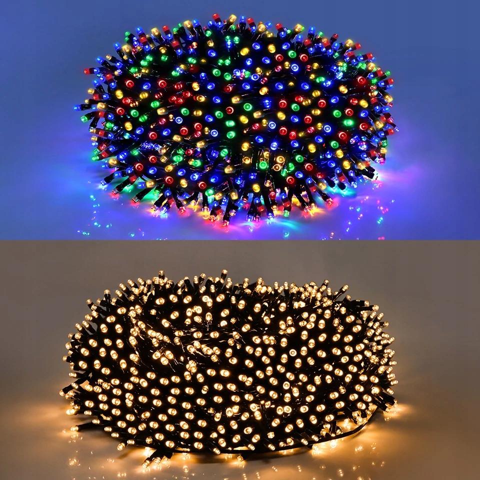 Kerstboomverlichting, Buiten, Binnen, 100 LED's, 10M, Kleurrijk, Decoratief
