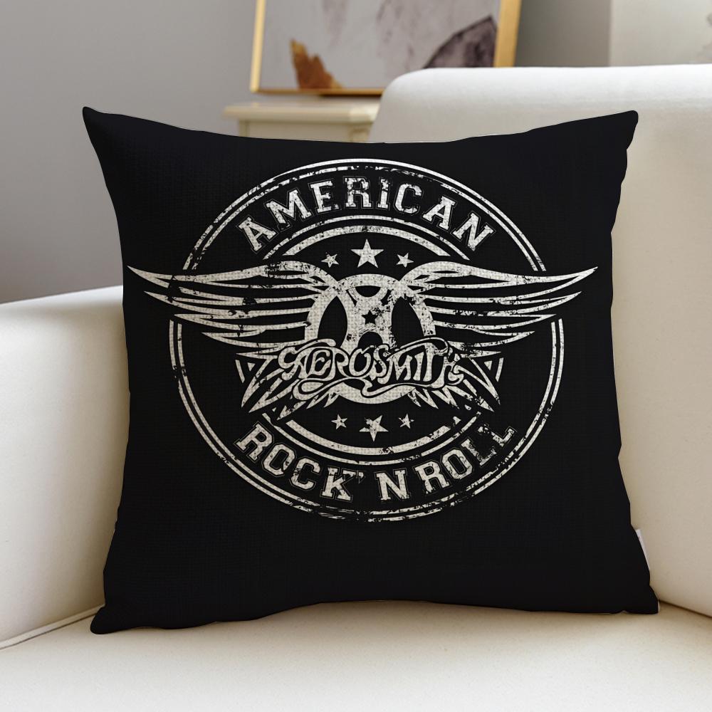Legendary BBand AAerosmithS Cushion Cover Breathable and Skinfriendly Linen Pillowcase Square Removable and Washable Cushion