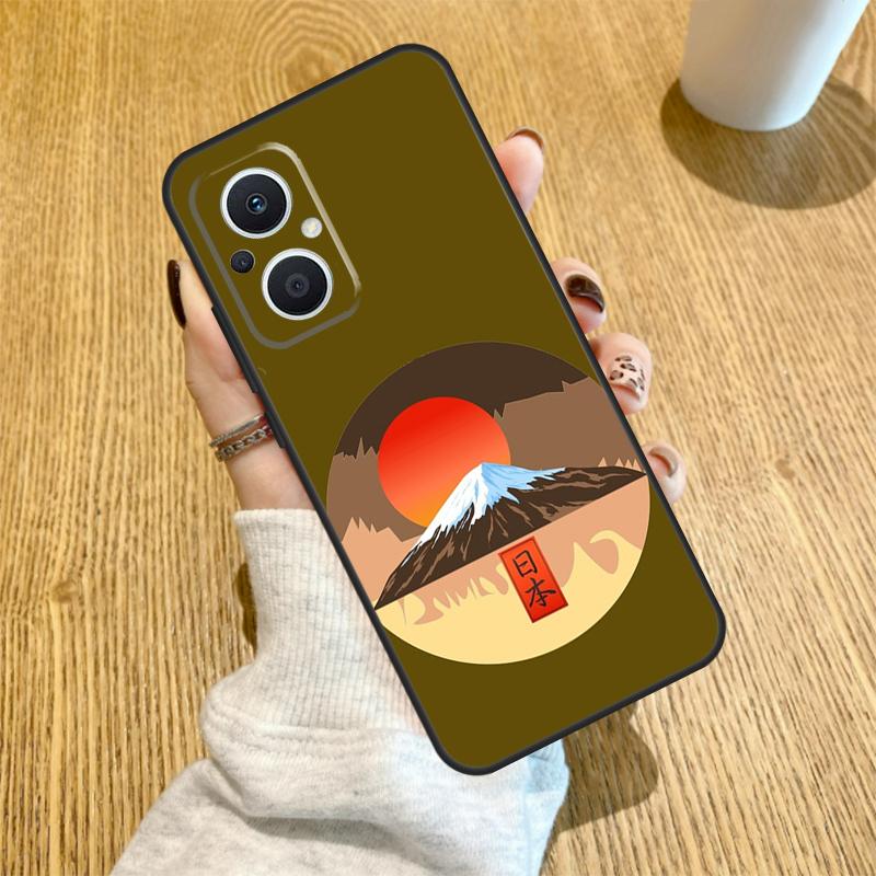 Japanese art Mount Fuji Funda For OPPO Reno 13 F 14F 12F 11F 8T 7 8 Lite 10 11 12 14 OPPO Find X5 X6 X8 X9 Pro Case