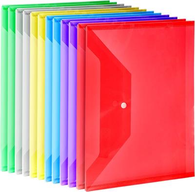A4 Transparent File Bag Folder Plastic Envelopes Clear File Folders Document Organizers With Snap Button School Office Supplies