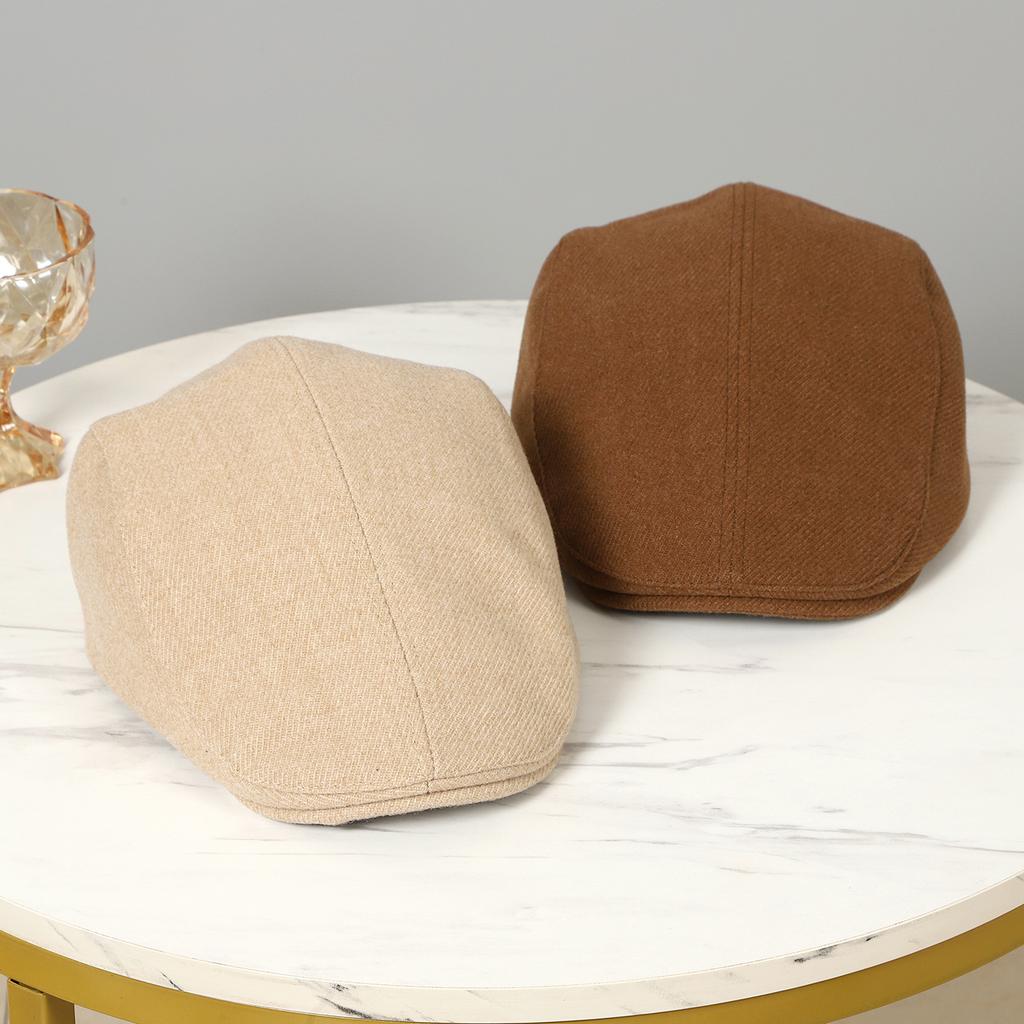 Hong Kong Style Trend Retro Forward Hat Simple Hat Female Spring Painter Fashion Personality Male Newsboy Beret