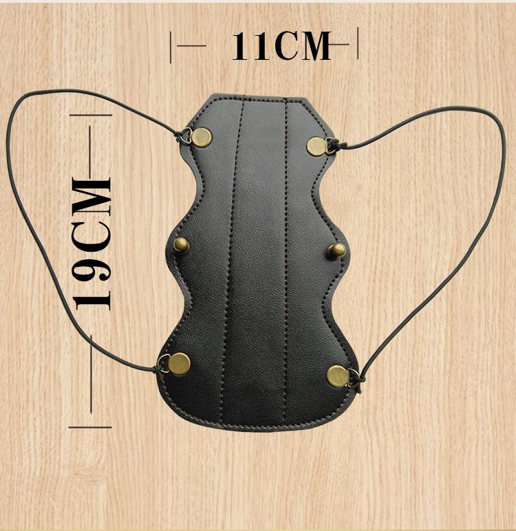 Black PU Leather Traditional Archery Fox Armguard - Sports Protective Gear