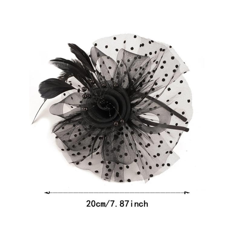 Feder Fascinator Hut Tüll Zylinder für Junggesellinnenabschied und Mottopartys Cocktailparty Treffen Verkleidung Kopfschmuck