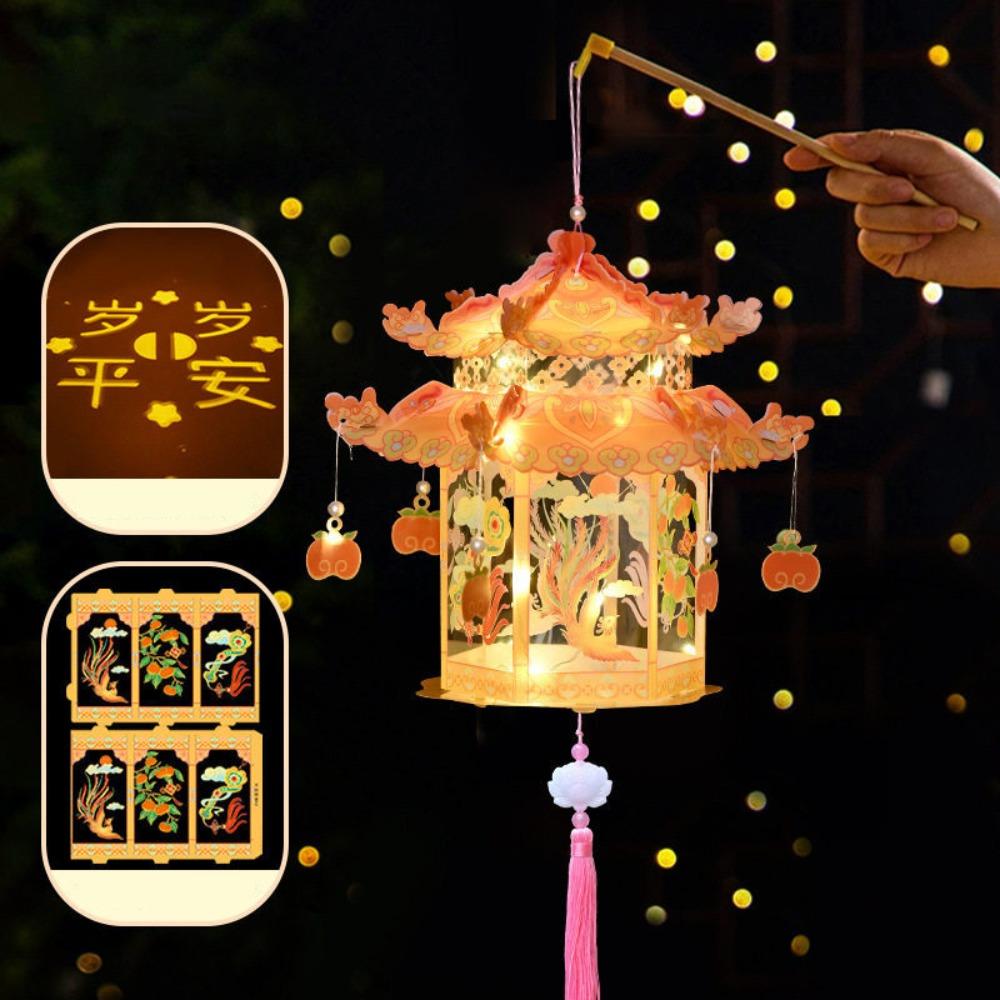 DIY Assembly Chinese Lantern PVC Palace Lantern Gifts Handheld Lantern Parent-Child Activities