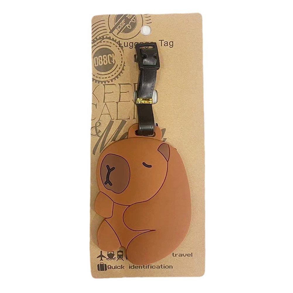 Luggage Tag Pendant Shark Cat Capybara Cartoon Cute Luggage Tag Cartoon Suitcase ID Address Holder Baggage Boarding Portable Pendant