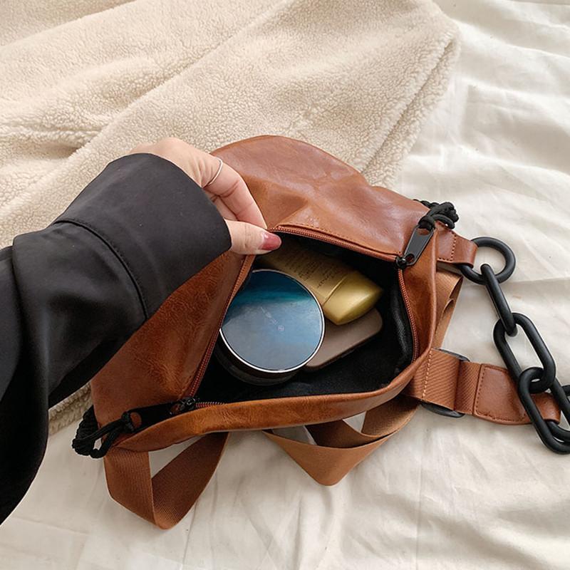 Luxury Women'S Leather Bags Solid Leather Chest Bag Women'S Bag