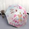 1pc Sanrio Hello Kitty & Flowers Pattern Automatic Umbrella is Fashionable and Good-Looking, a Portable 3-Fold Umbrella, Suitable for Travel and Daily