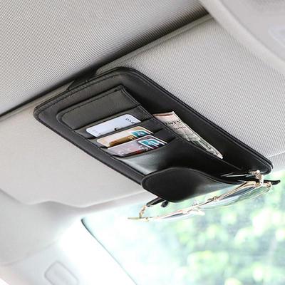 Saules aizsargs Daudzfunkcionāls PU Auto Kartīšu Maciņš Brilles Uzglabāšanas Organizators Auto Piekaramais Soma Auto Sakārtošana