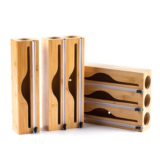 Food Cling Film Cutter Plastic Wrap Dispenser with Slide Cutter Wall-Mounted Organizer for Aluminum Foil Dispenser