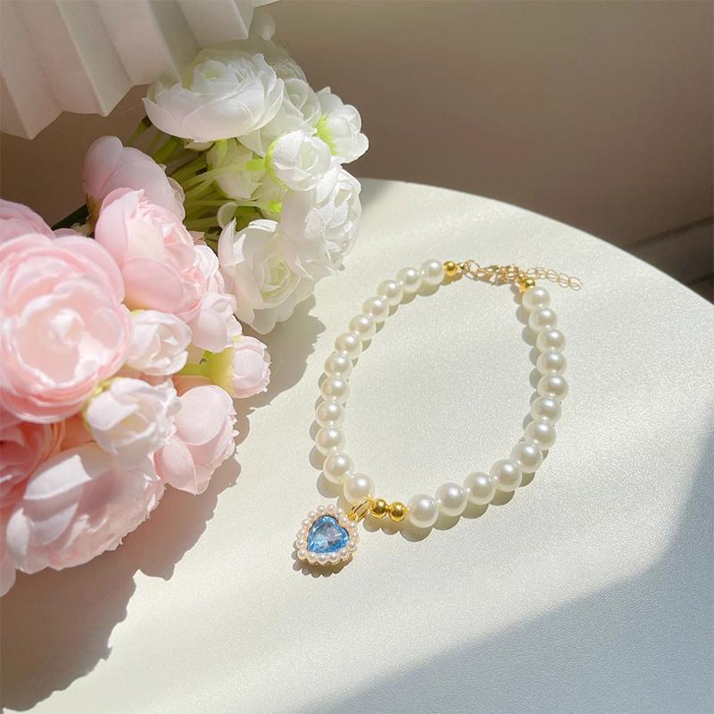 Princess Style Pet Pearl Collar For Dogs Cats - Cute Jewelry Accessory For Puppy Kitten Perfect Wedding Gift