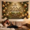 Happy New Year Decorations 7x5 Ft Holiday Wall Signs Happy New Year Backdrop Party Banner for Indoor Outdoor Party Christmas