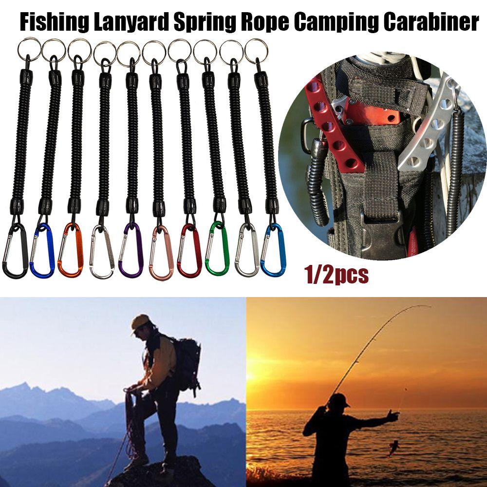 Gear Tool Camping Carabiner Portable Fishing Lanyards Anti-lost Phone Keychain Spring Elastic Rope
