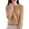 Women Bottoming Sweater Imitation Cashmere Crew Neck Sweater Long Sleeve Solid Color Slim