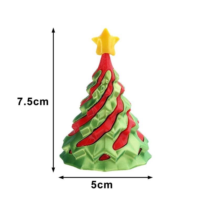3D Printed Spiral Cone Christmas Ornament - Small Funny Passthrough Fidget Toy, Festive Xmas Gift for Family