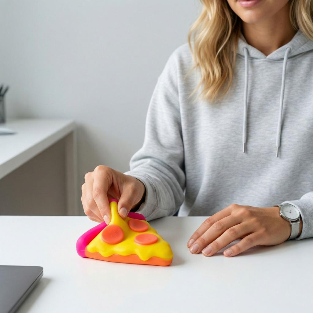 Pizza-shaped Squeezeable Stress-relieving Toy