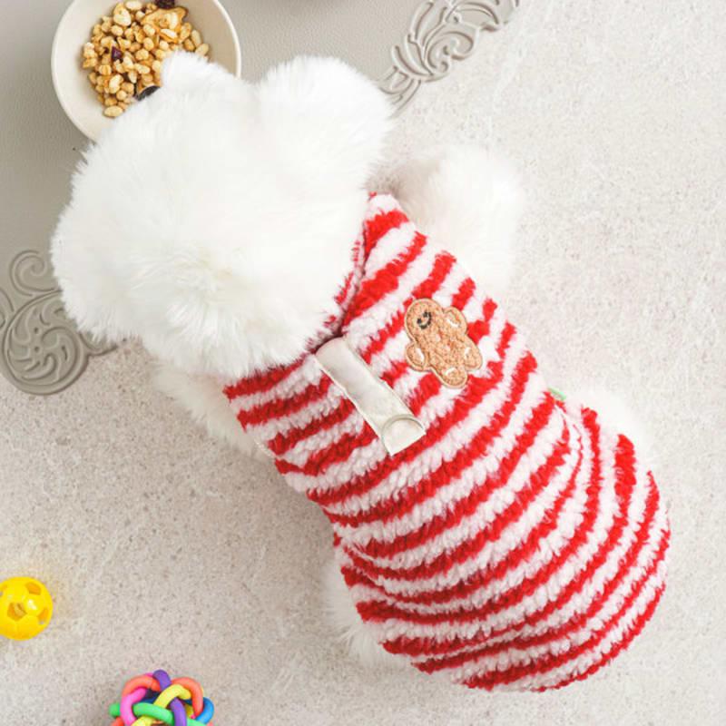[Animal de compagnie] Gilet à rayures Bubble L Rouge