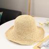 Fashion Woven Straw Hat Wide Brim Foldable Summer Sun Hat UV Protection Breathable Beach Hat for Outdoor Travel Trendy Look