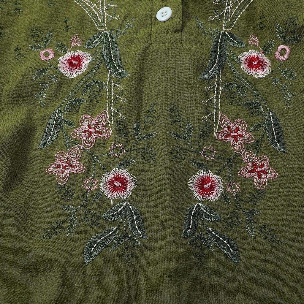Womens Spring Tops Embroidered Tunic Blouse Summer Shirts for Women Casual Loose Fit Womens Summer Shirts