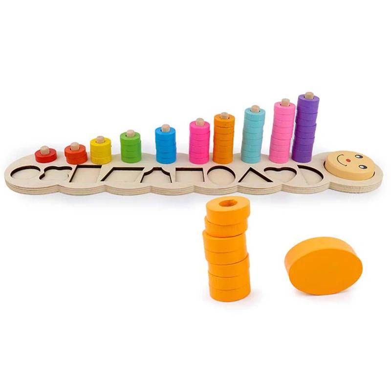 Children Wooden Montessori Pairing Toys Learn To Count Numbers Matching Digital Shape Match Early Education Teaching Math Toys