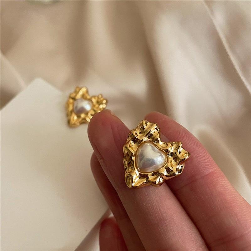 Romantic Wrinkle Love Heart Natural Freshwater Pearl 14K Gold Filled Female Pendant Necklace No Fade Wedding Gifts