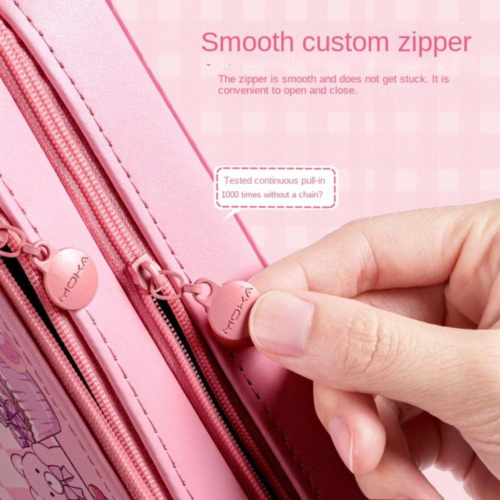 Durable Portable Pencil Case Multi-function Double-Layer Stationery Box Waterproof Cartoon Pen Case Student School Supplies