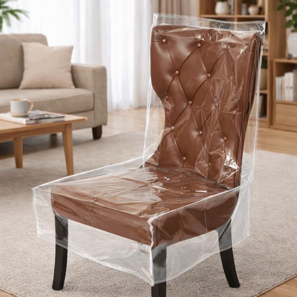 Universal Waterproof Chair Cover Transparent Dustproof Chair Seat Cover Anti Scratch Clear PVC Chair Protector Home Kitchen