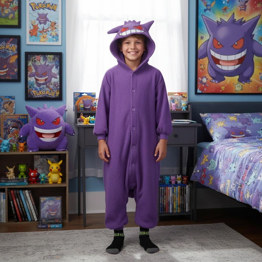Pajama Onesie Kigurumi Costume Outfit Pokemon Gengar Children 125 - 135Cm
