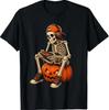 Läskig Skelett Spel Halloween Handkontroll T-shirt