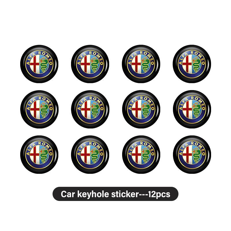 UHNPV1 TFLGX1 8/12Pcs For Alfa Romeo 15mm Giulietta GT 159 147 156 Mito Brera Car Remote Key Stickers Car Door Badge Emblem Car Accessories