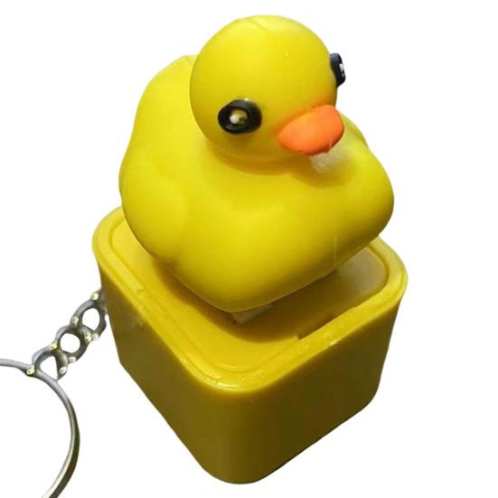 Lizard Button Keychain Fidget Toy with Sound LED Lights Stress Anxiety Relief Frog Keyboard Clicker Portable Duck Decompression Button Sensory Toy