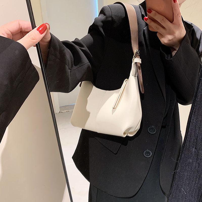 Fashionable Retro PU Leather Underarm Bag for Women Casual Designer Hobo Shoulder Handbag