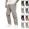 Heren Losse Casual Werkbroek met Meerdere Zakken, Jeugd Stretch Taille Trekkoord Broek