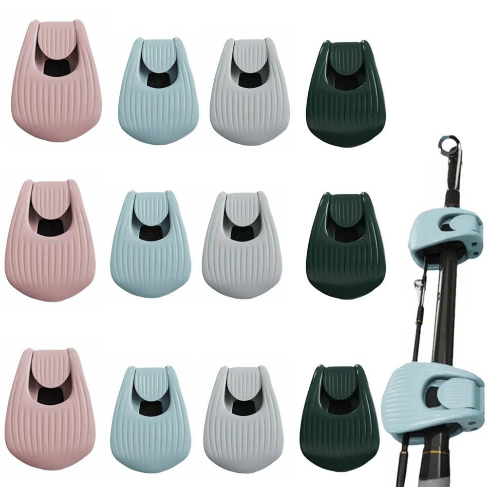 12PCS PVC Fishing Pole Holder Clips Soft EVA Fishing Rod Ties Clip  For Casting Rods