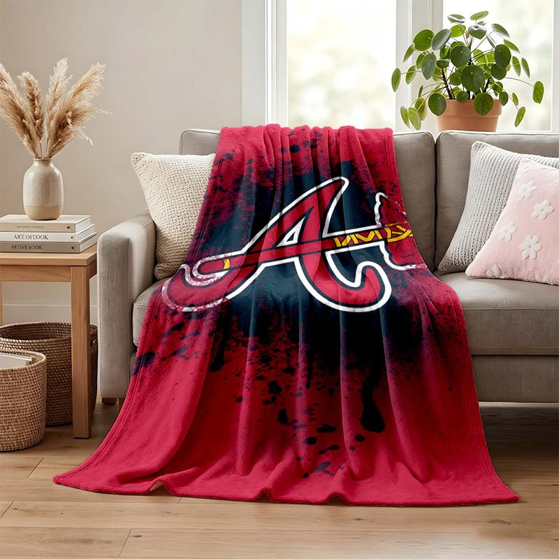 Atlanta Braves Blanket Flannel Blanket Soft Cozy Plush Throw for Sofa Bed Lightweight Home Decor