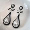 Chinese Fashion Earrings for Women Vintage Fan Shaped Acrylic Jewelry Creative Ethnic Gifts