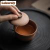 100ml Old Rock Clay Waist Gaiwan Luxury Tea Tureen Tea Bowl With Lid Kit Tea Brewing Cover Bowl Chinese Tea Set Decoration Craft